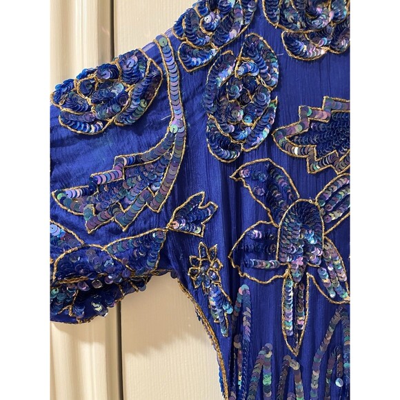 Jean for Joseph Le Bon women VTG Sequin Midi Cocktail Dress size PS Petite Small - Picture 4 of 9